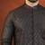 Black embroidered front open kurta pajama