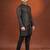 Black embroidered front open kurta pajama