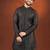 Black embroidered front open kurta pajama