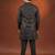 Black embroidered front open kurta pajama