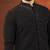 Black ceremonial front open kurta pajama