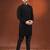 Black ceremonial front open kurta pajama