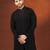 Black ceremonial front open kurta pajama