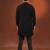 Black ceremonial front open kurta pajama