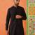 Black cotton jacquard cotton kurta pajama
