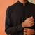 Black cotton jacquard cotton kurta pajama