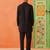 Black cotton jacquard cotton kurta pajama