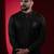 Black lion embroidery front open kurta pajama