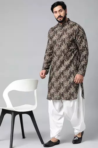 Black printed kurta pajama