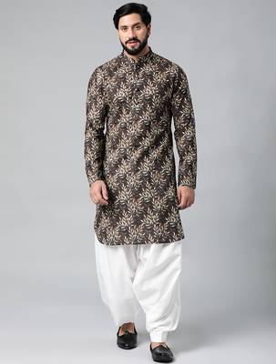Black printed kurta pajama 2