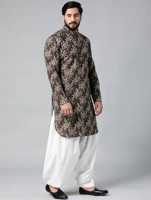 Black printed kurta pajama 3