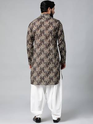 Black printed kurta pajama 4