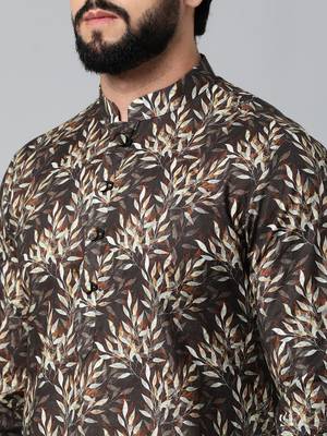 Black printed kurta pajama 5