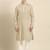 Beige twill weave cotton kurta  set