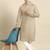 Beige twill weave cotton kurta  set
