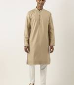 Beige cotton kurta pajama