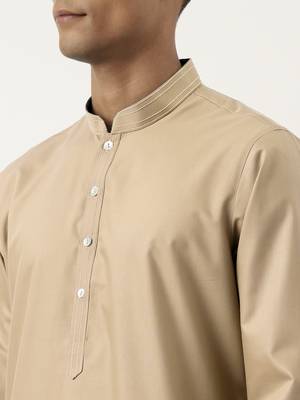 Beige cotton kurta pajama 5
