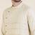 Beige self design side placket cotton kurta pajama