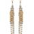 Exclusive long Gold Colour Alloy with white Stone Ear Hangings