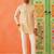 Beige self design cotton kurta pajama