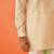 Beige self design cotton kurta pajama