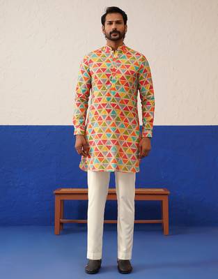 multicolor ceremonial kurta pajama 1