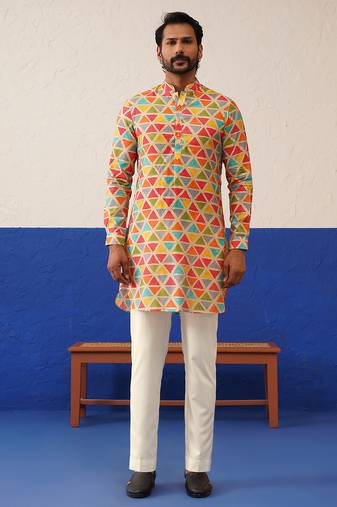 multicolor ceremonial kurta pajama