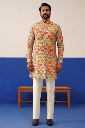 multicolor ceremonial kurta pajama