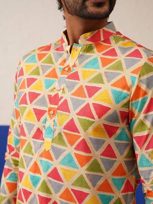 multicolor ceremonial kurta pajama 3
