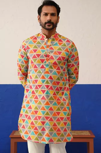multicolor ceremonial kurta pajama