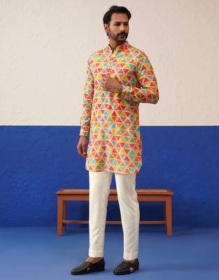 multicolor ceremonial kurta pajama 5