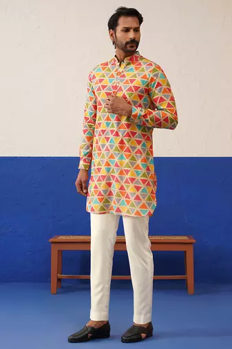 multicolor ceremonial kurta pajama