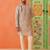 Beige kantha design printed kurta pajama