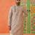 Beige kantha design printed kurta pajama