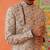 Beige kantha design printed kurta pajama