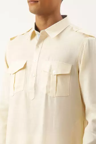 Cream classic premium pathani kurta pajama