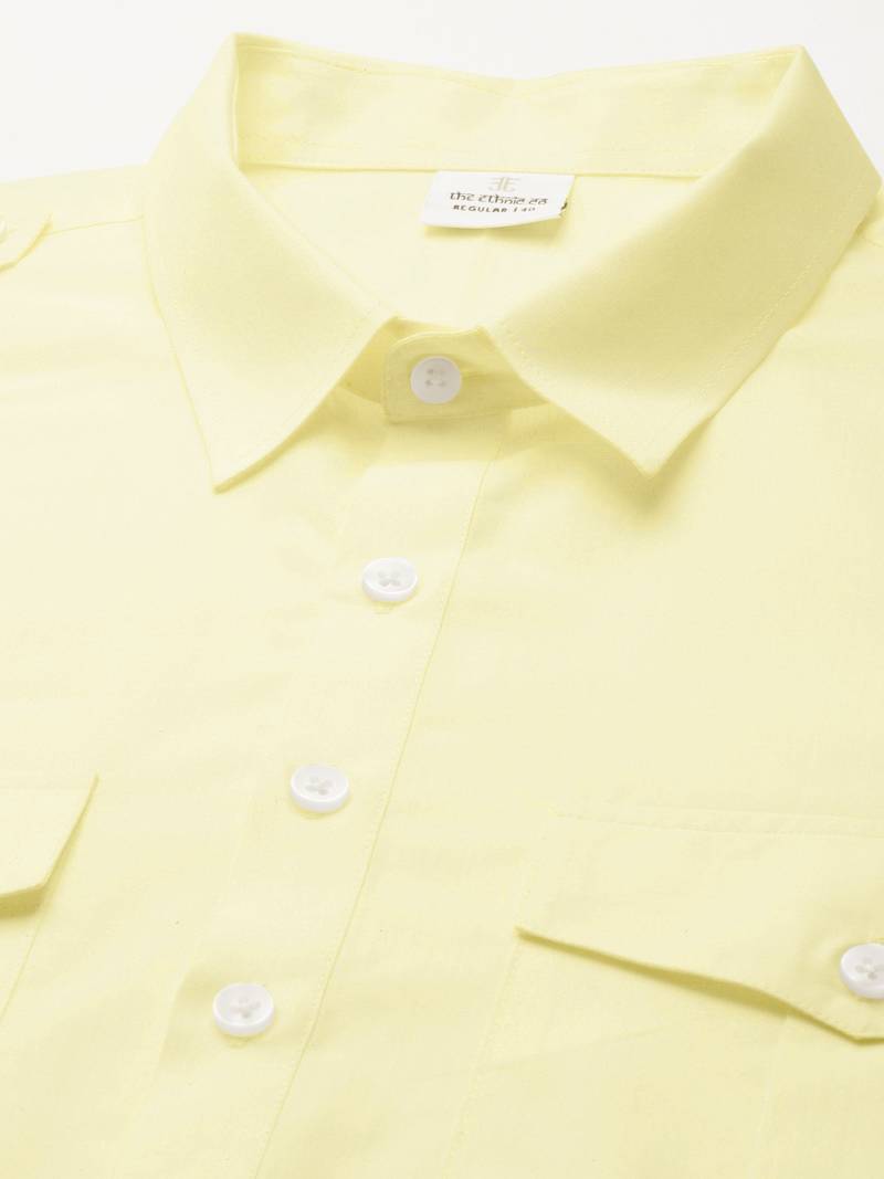 Light yellow fine cotton pathani with salwar
