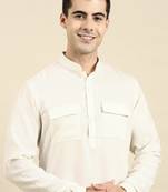 Cream pathani kurta pajama