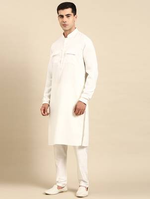 Off white pathani kurta pajama 4