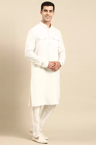 Off white pathani kurta pajama