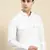 White cotton pathani kurta pajama with patch pocket