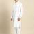 White cotton pathani kurta pajama with patch pocket