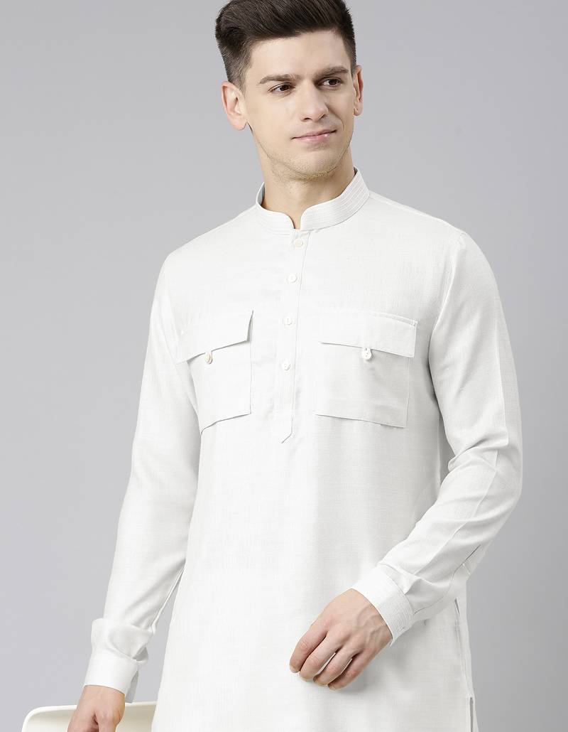 Off white pathani kurta pajama
