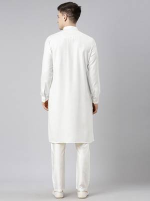 Off white pathani kurta pajama 5