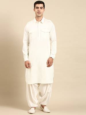 White cotton pathani with salwar 2