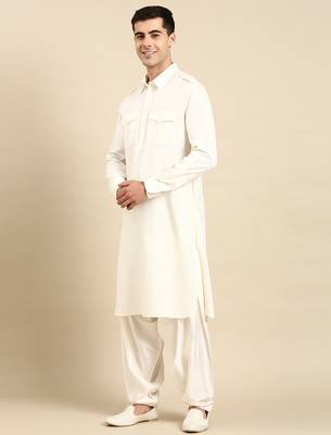 White cotton pathani with salwar 4