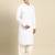 White fine cotton pathani with salwar