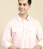 Light pink fine cotton pathani with salwar