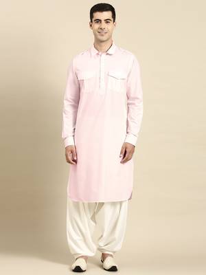 Light pink fine cotton pathani with salwar 2