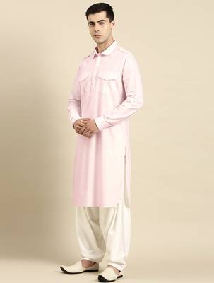 Light pink fine cotton pathani with salwar 4